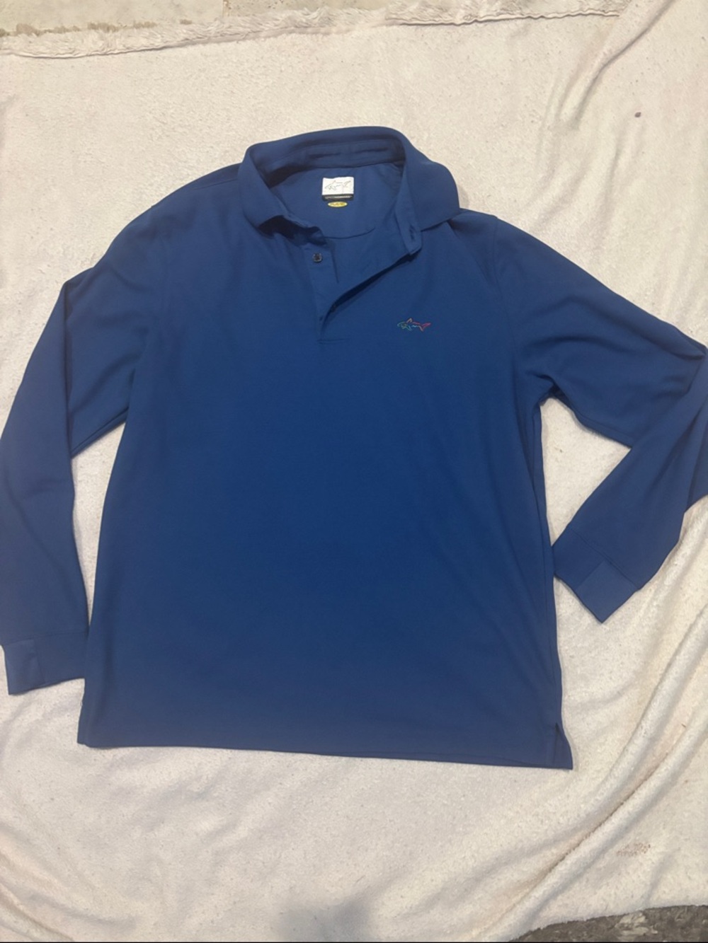 Greg Norman Collection Long Sleeve Polo in Blue